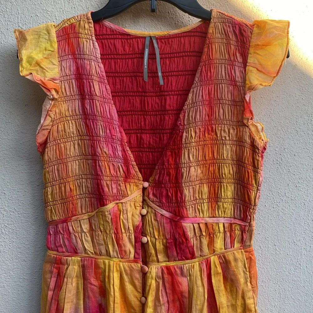 Anthropologie The Peregrine Midi Dress Pink Orange Maxi Size XS - Picture 10 of 16